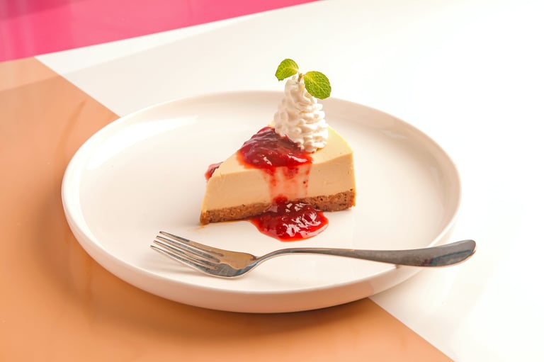 Mother's Day heart-shaped cheesecake with strawberries