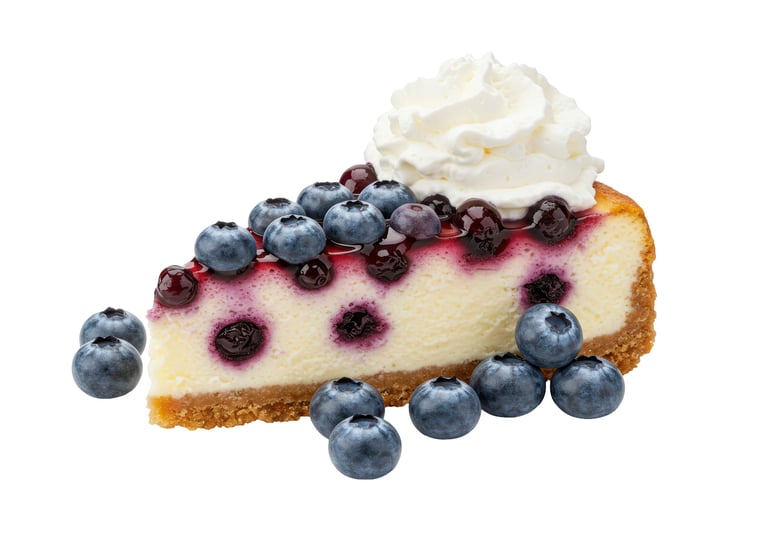 Christmas holiday blueberry cheesecake